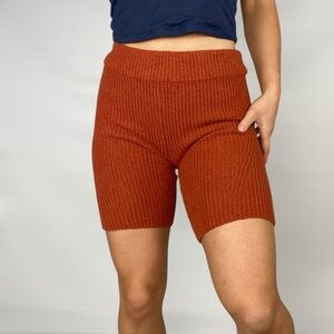 RAG & BONE Sunny Organic Cotton Ribe Bike Shorts High Waist Stretch‎